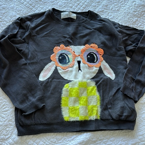 H&M Other - H&M girls sweater size 6-8 yr girls bunny sequin fuzzy